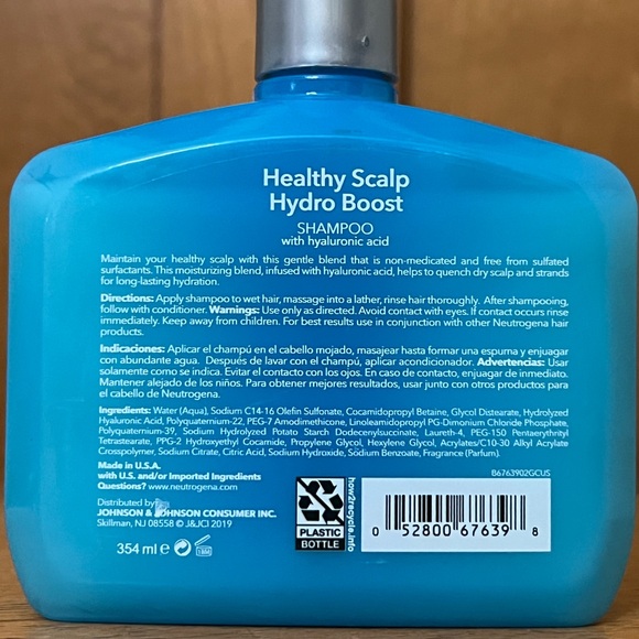 Neutrogena Healthy Scalp Hydro Boost Shampoo with Hyaluronic Acid 12 fl oz - Picture 3 of 6